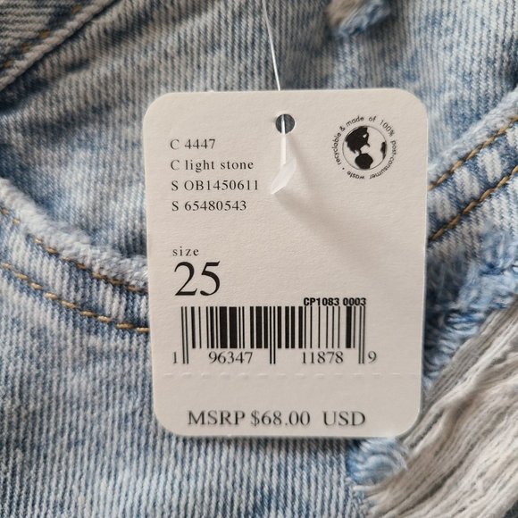 Free People We The Free Maggie Distressed Jean Shorts Women's Size 25 - Picture 4 of 9